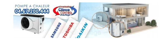 Image d'une maison équipée d'un chauffe-eau et d'un climatiseur, mettant en avant les services de Climacontrol Montpellier.